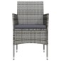 vidaXL Juego de comedor de jardín 3 piezas con cojines gris y negro vidaXL Juego de comedor de jardín 3 piezas con cojines gris y negro