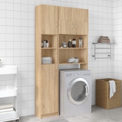 vidaXL Armario baño madera contrachapada color roble 32x25,5x190 cm
