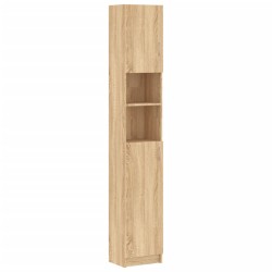 vidaXL Armario baño madera contrachapada color roble 32x25,5x190 cm