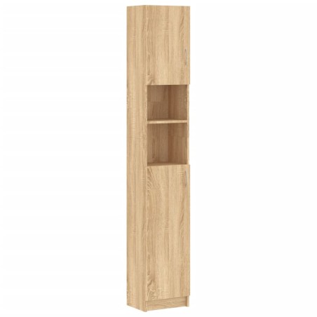 vidaXL Armario baño madera contrachapada color roble 32x25,5x190 cm