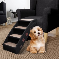vidaXL Escalera plegable para perros negro 62x40x49,5 cm