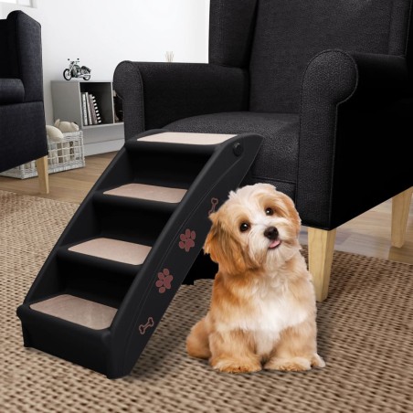 vidaXL Escalera plegable para perros negro 62x40x49,5 cm
