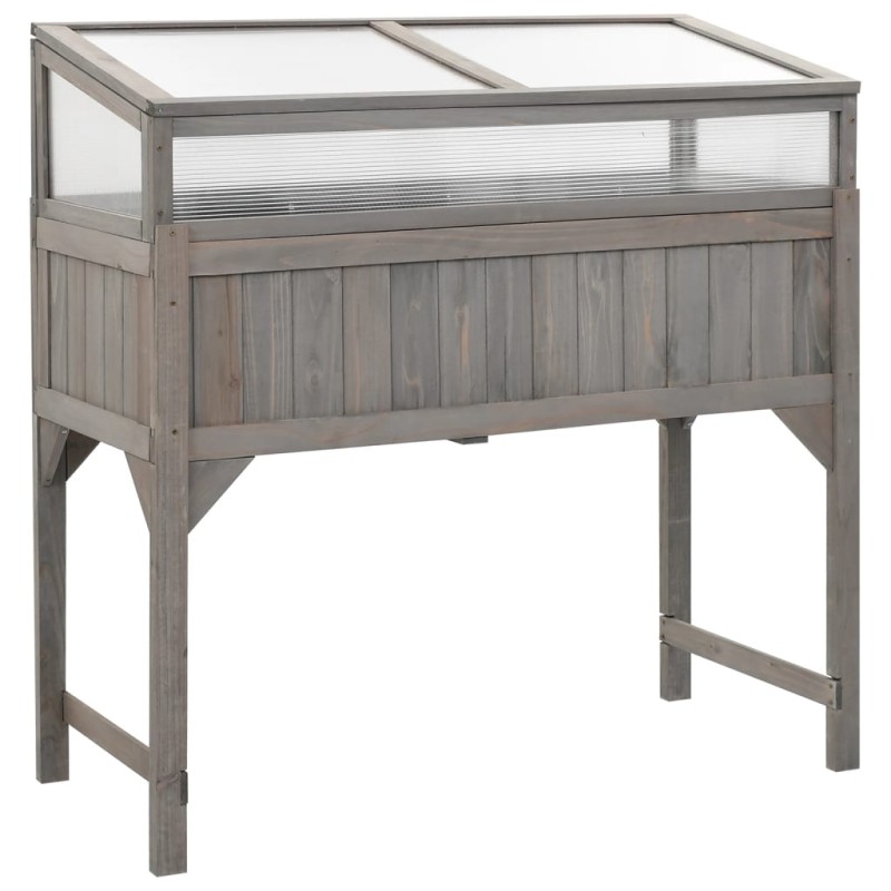 vidaXL Jardinera elevada con invernadero 110x54x120 cm abeto vidaXL Jardinera elevada con invernadero 110x54x120 cm abeto