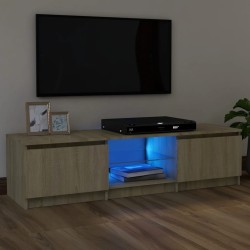 vidaXL Armario TV con luces LED roble Sonoma 120x30x35,5 cm