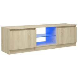 vidaXL Armario TV con luces LED roble Sonoma 120x30x35,5 cm