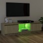 vidaXL Armario TV con luces LED roble Sonoma 120x30x35,5 cm