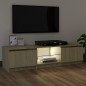 vidaXL Armario TV con luces LED roble Sonoma 120x30x35,5 cm