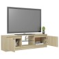 vidaXL Armario TV con luces LED roble Sonoma 120x30x35,5 cm