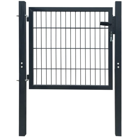 vidaXL Puerta de valla metálica acero gris antracita 105x150 cm