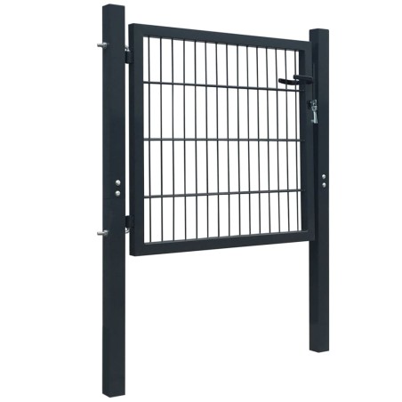 vidaXL Puerta de valla metálica acero gris antracita 105x150 cm