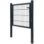 vidaXL Puerta de valla metálica acero gris antracita 105x150 cm
