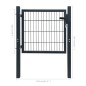 vidaXL Puerta de valla metálica acero gris antracita 105x150 cm