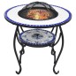 vidaXl Brasero de mosaico cerámica azul y blanco 68 cm vidaXl Brasero de mosaico cerámica azul y blanco 68 cm