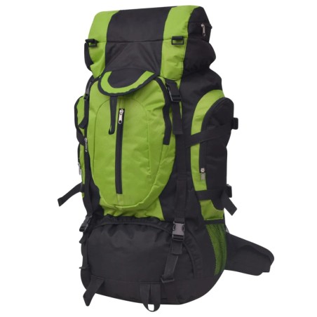 vidaXL Mochila excursionismo XXL 75 L Negro y verde