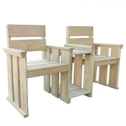 vidaXL Banco de jardín 2 asientos 150 cm madera de pino impregnada 