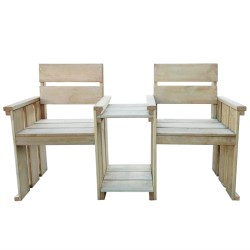 vidaXL Banco de jardín 2 asientos 150 cm madera de pino impregnada 