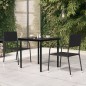 vidaXL Mesa de comedor de jardín acero y vidrio negra 80x80x74 cm vidaXL Mesa de comedor de jardín acero y vidrio negra 80x80x74 cm