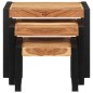 vidaXL Mesas apilables 3 uds madera maciza con acabado de sheesham
