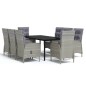 vidaXL Juego de comedor de jardín 9 piezas gris y negro vidaXL Juego de comedor de jardín 9 piezas gris y negro