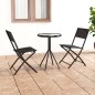 vidaXL Mesa y sillas de bistró 3 piezas acero negro vidaXL Mesa y sillas de bistró 3 piezas acero negro