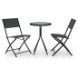vidaXL Mesa y sillas de bistró 3 piezas acero negro vidaXL Mesa y sillas de bistró 3 piezas acero negro