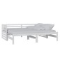 vidaXL Sofá cama extraíble madera maciza de pino blanco 2x(90x200) cm