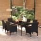 vidaXL Juego de comedor de jardín 7 piezas con cojines negro vidaXL Juego de comedor de jardín 7 piezas con cojines negro