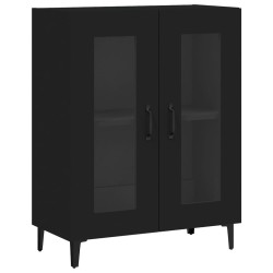 vidaXL Aparador de madera de ingeniería negro 69,5x34x90 cm