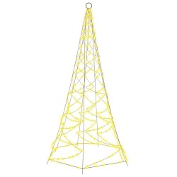 vidaXL Árbol de Navidad en asta de bandera 200 LED blanco cálido 180cm
