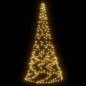 vidaXL Árbol de Navidad en asta de bandera 200 LED blanco cálido 180cm vidaXL Árbol de Navidad en asta de bandera 200 LED blanco cálido 180cm