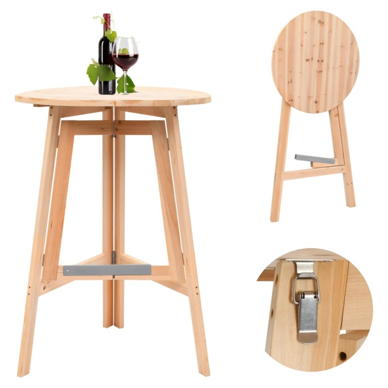vidaXL Mesa de bar plegable de madera de abeto 78 cm vidaXL Mesa de bar plegable de madera de abeto 78 cm
