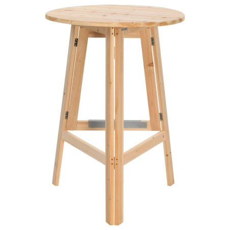 vidaXL Mesa de bar plegable de madera de abeto 78 cm