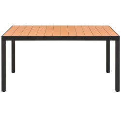 vidaXL Mesa de jardín de aluminio y WPC marrón 150x90x74 cm