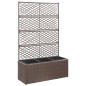 vidaXL Enrejado y arriate 3 macetas ratán sintético marrón 83x30x130cm vidaXL Enrejado y arriate 3 macetas ratán sintético marrón 83x30x130cm