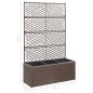 vidaXL Enrejado y arriate 3 macetas ratán sintético marrón 83x30x130cm vidaXL Enrejado y arriate 3 macetas ratán sintético marrón 83x30x130cm