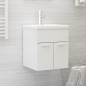 vidaXL Armario para lavabo contrachapada blanco brillo 41x38,5x46 cm vidaXL Armario para lavabo contrachapada blanco brillo 41x38,5x46 cm