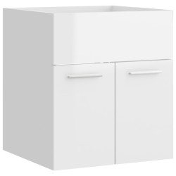 vidaXL Armario para lavabo contrachapada blanco brillo 41x38,5x46 cm