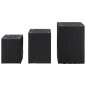 vidaXL Mesas auxiliares 3 pzas superficie vidrio ratán sintético negro vidaXL Mesas auxiliares 3 pzas superficie vidrio ratán sintético negro