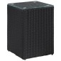 vidaXL Mesas auxiliares 3 pzas superficie vidrio ratán sintético negro vidaXL Mesas auxiliares 3 pzas superficie vidrio ratán sintético negro