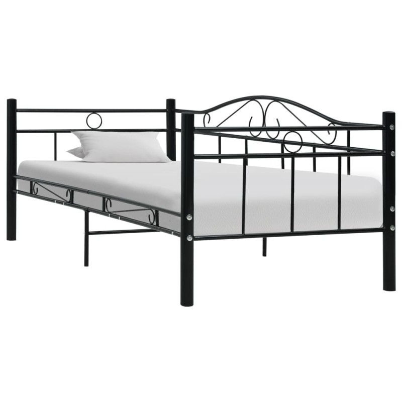 vidaXL Estructura de cama de metal negro 90x200 cm vidaXL Estructura de cama de metal negro 90x200 cm