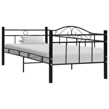 vidaXL Estructura de cama de metal negro 90x200 cm