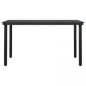 vidaXL Juego de comedor de jardín 7 piezas con cojines negro
