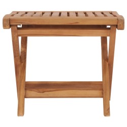 vidaXL Reposapiés plegable madera maciza de teca 46,5x49x41,5 cm 