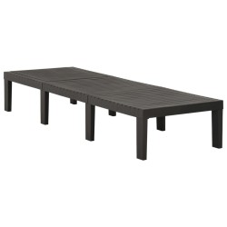 vidaXL Tumbona de plástico gris antracita