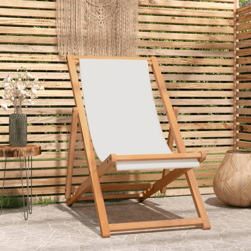 vidaXL Tumbona de teca 56x105x96 cm color crema vidaXL Tumbona de teca 56x105x96 cm color crema