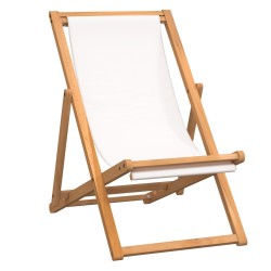 vidaXL Tumbona de teca 56x105x96 cm color crema