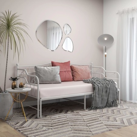 vidaXL Estructura de sofá cama extraíble de metal blanco 90x200 cm
