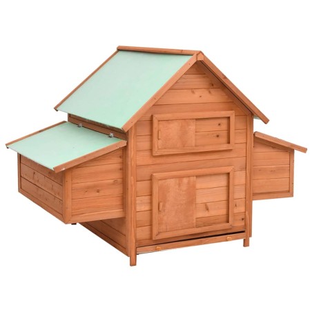 vidaXL Gallinero de madera maciza de abeto rojo 152x96x110 cm