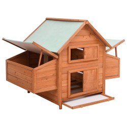 vidaXL Gallinero de madera maciza de abeto rojo 152x96x110 cm
