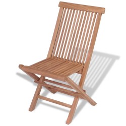 vidaXL Sillas de jardín plegables 4 unidades madera maciza de teca 